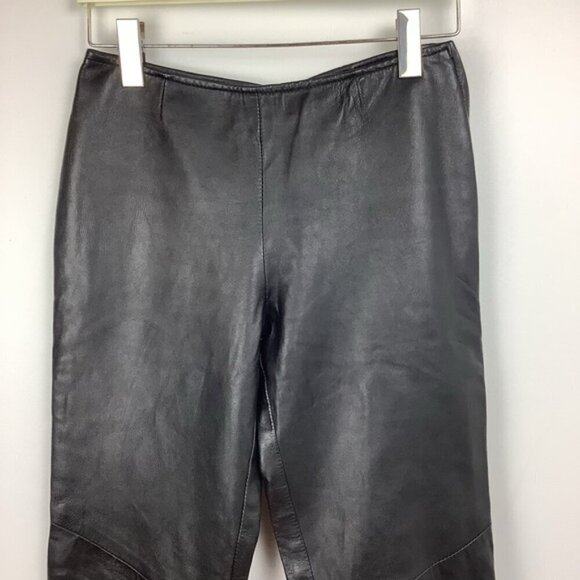 DANIER STRAIGHT BLACK LEATHER MOTO PANTS 4 - Picture 2 of 9